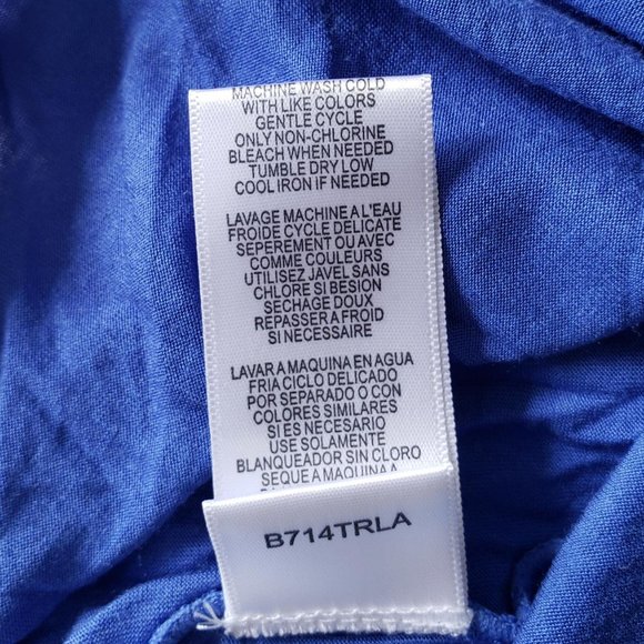 BCBGMaxAzria Blue Rayon Tie Waist Dress - Picture 5 of 6